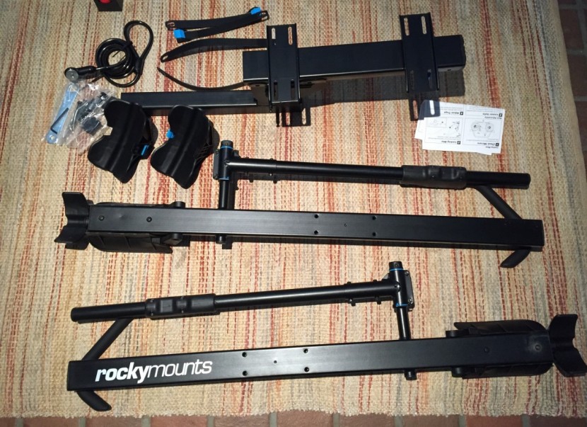 rockymounts monorail - out of the box and ready for assembly. it takes a few minutes but it...