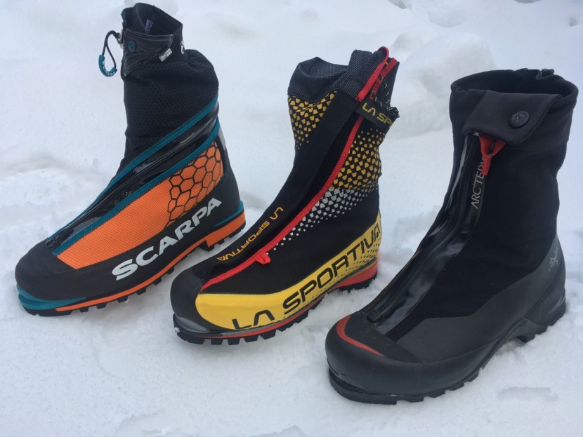 mountaineering boot - the three warmest boots in our review, each has a super gaiter.