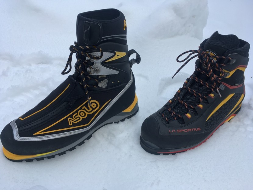 mountaineering boot - the lightweight boots in our review, the asolo gv and la sportiva...