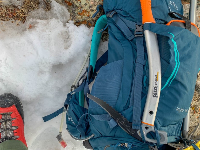 osprey kyte 46 - not every small pack has a durable lashing point for an ice axe and...