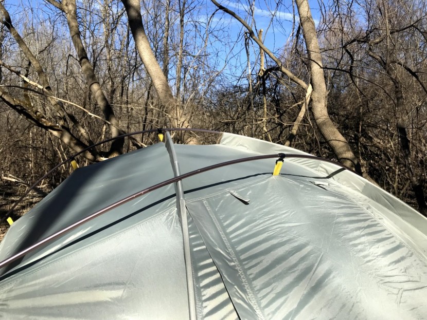 slumberjack nightfall 2 - the exoskeleton pole structure with sleeves and clips on the outside...