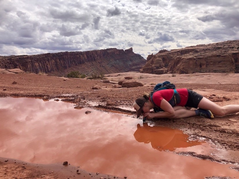 sawyer mini - sadly we lost the straw and had to get really close to our water...
