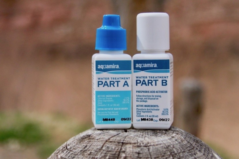 Aquamira water treatment drops in action