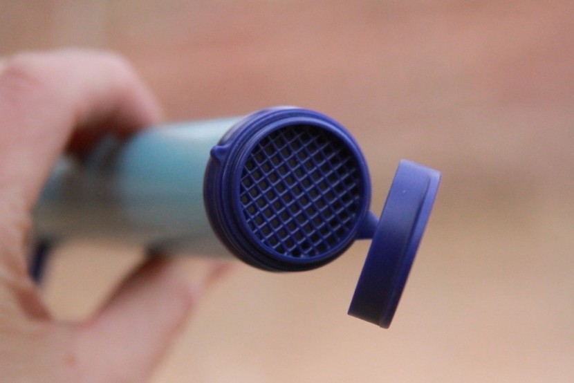 backpacking water filter - a look at the intake for the lifestraw. while you can&#039;t clean this...