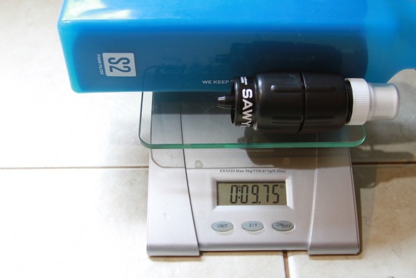 sawyer s2 foam - the dry weight of this set-up.