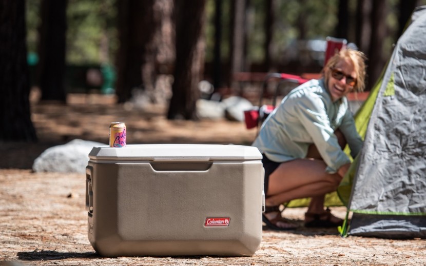 coleman xtreme 5-day 70qt - the coleman has four beverage holders molded into its lid and makes...