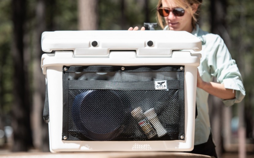 orca 58 quart - stash some of your dry goods in the mesh pocket on the back.