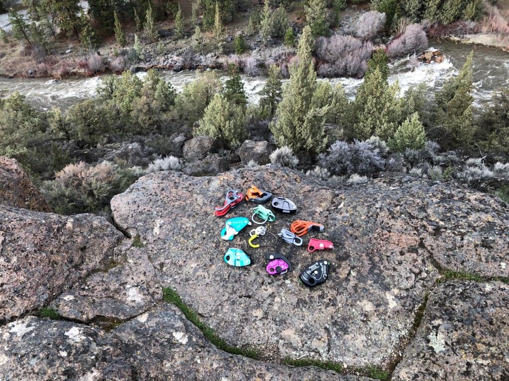 belay device - a selection of the belay devices we have tested on the edge of the...