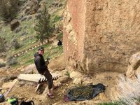 Hangdog belaying beneath the climb Latest Rage in the Dihedrals at...