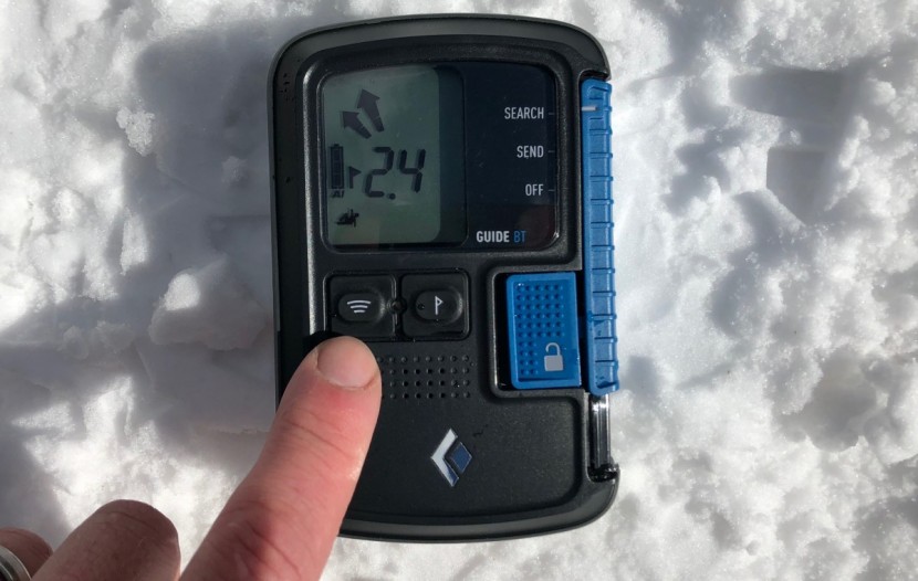 black diamond guide bt - here we&#039;re pointing at the scan mode button on the guide bt. besides...