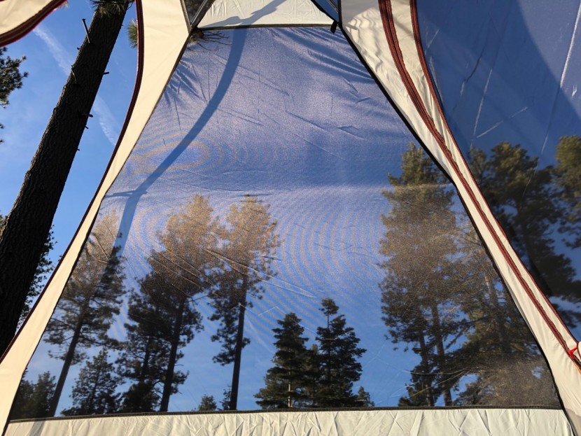 rei co-op camp dome 4 - with mesh over the majority of the upper part of the tent, both...
