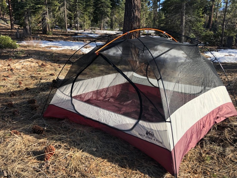 rei co-op half dome 4 plus - walls that pull out more vertically than your typical dome tent make...