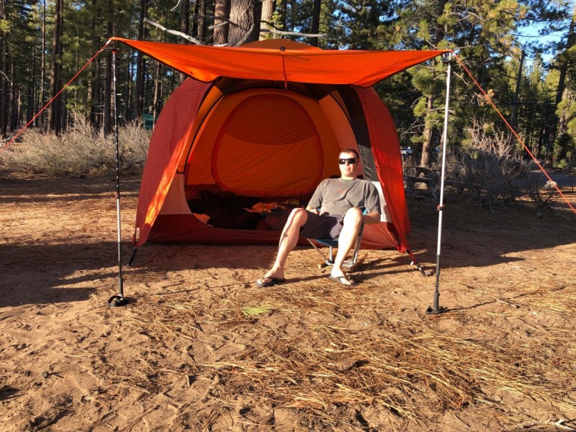 rei kingdom 6 - some hiking poles, a couple guy lines, and you&#039;ve got yourself a...