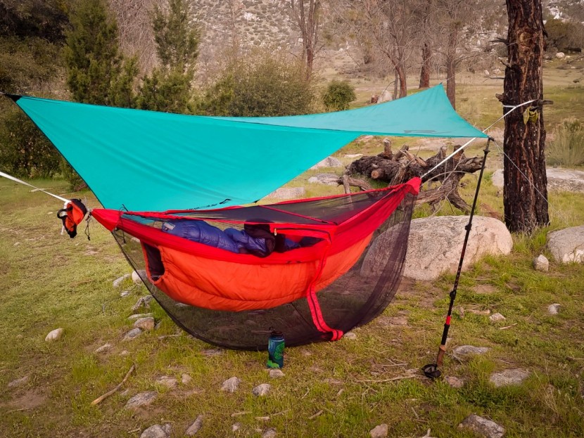 sea to summit pro double - you can pitch one side of your tarp up with a trekking pole for...