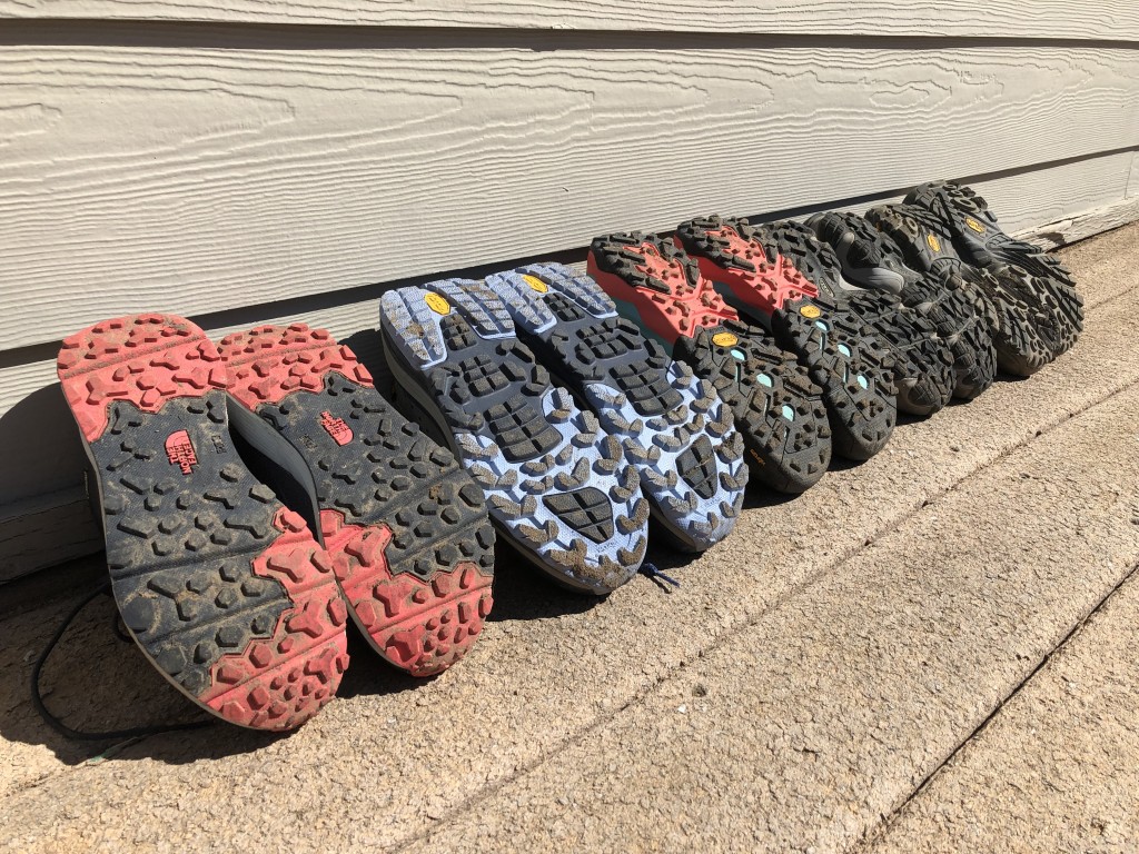 hiking shoes womens - the less aggressively treaded north face safien is at left and the...