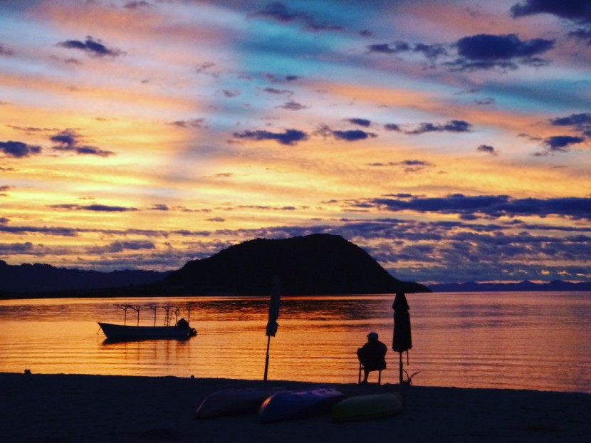 backpacking water filter - a beautiful sunset in mexico makes for drinking cocktails on the...