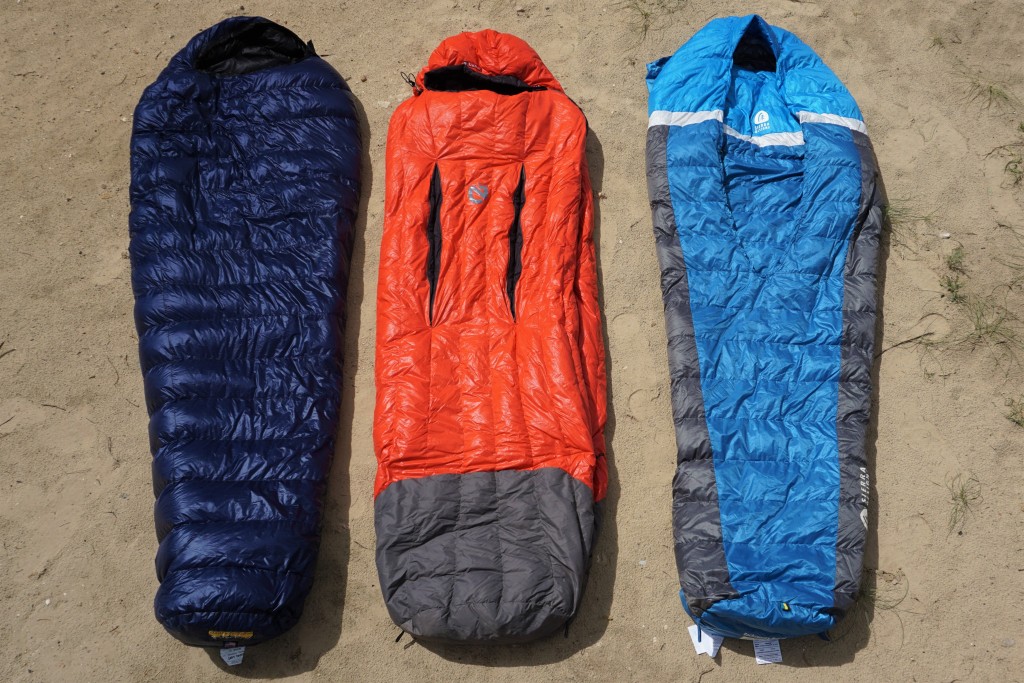 backpacking sleeping bag - the western mountaineering megalite (left) is an example of a...