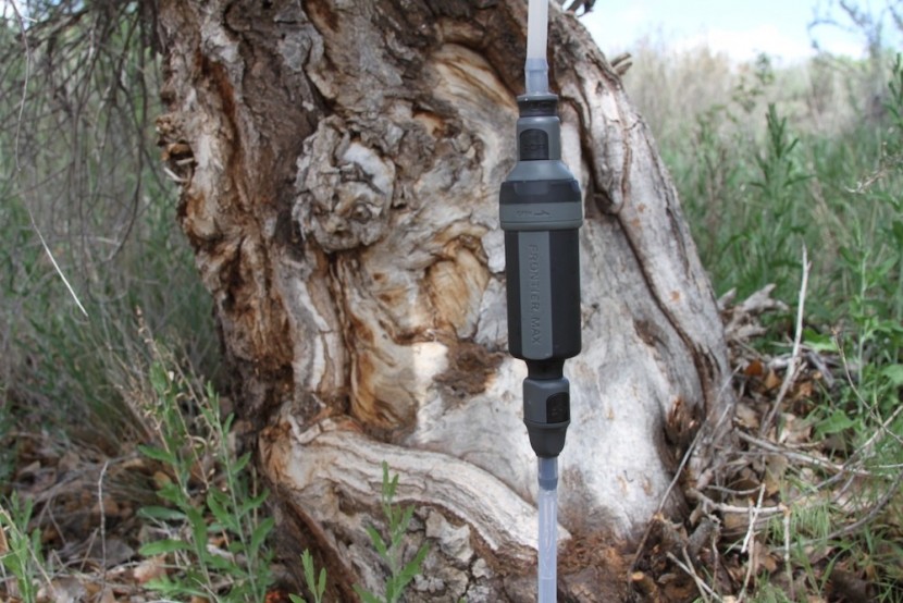 aquamira frontier max - here we see the frontier max in action. the intake (at the top) is...