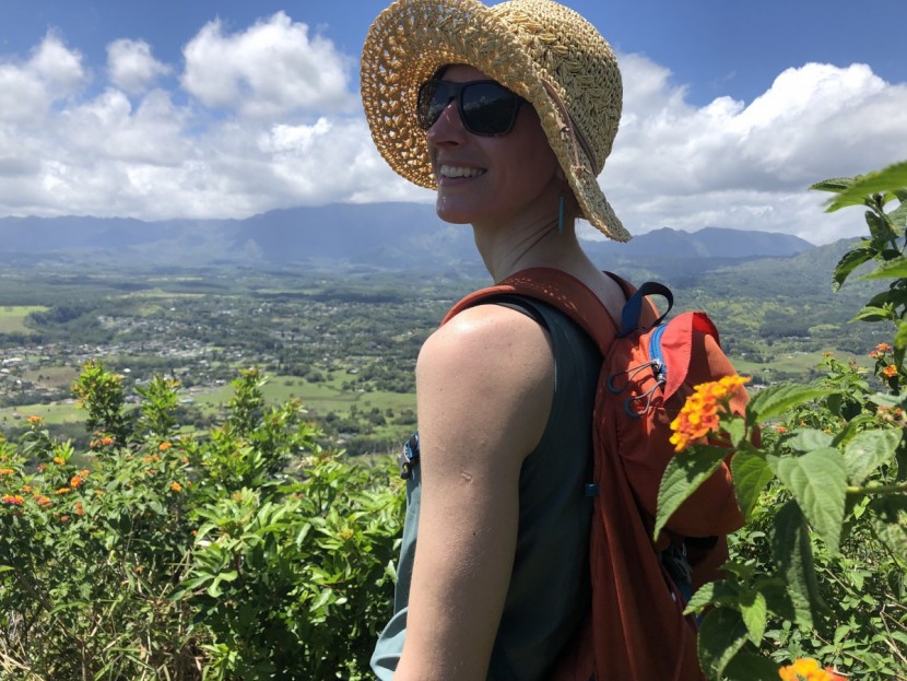 grayl ultralight purifier - kasia enjoys a hike high up on a bluff in unknown lands. a great...