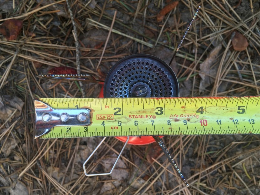 msr pocketrocket deluxe - the pot supports on the deluxe have a diameter of around 5 inches.