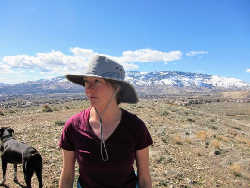 rei co-op paddler's hat - the paddler's is an extremely deep hat, coming over our tester's...