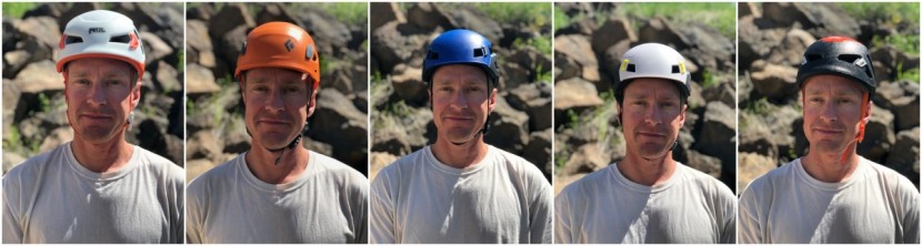 climbing helmet - showing the way some of the helmets from our most recent update fit...