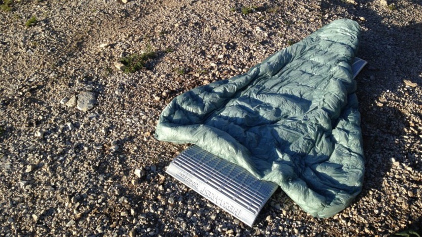 ultralight sleeping bag - letting the down uncompress before a night out in the utah hills. we...