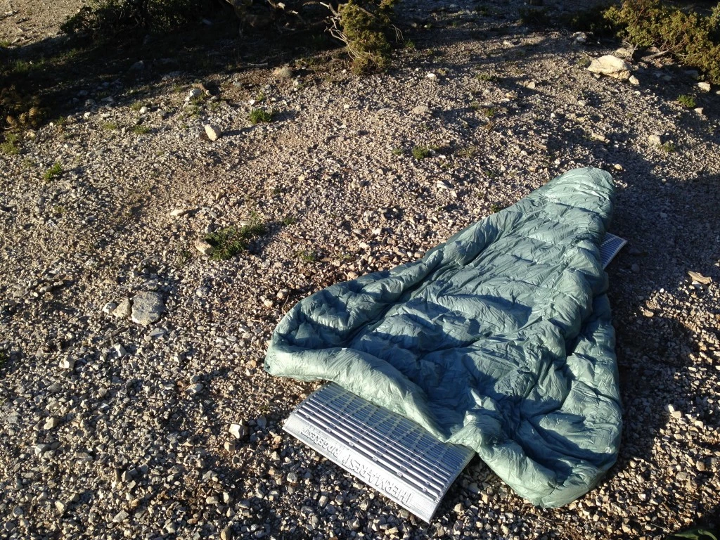 ultralight sleeping bag - letting the down uncompress before a night out in the utah hills. we...