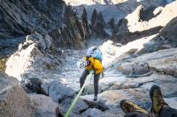 Testing out the Rab Torque in some serious alpine terrain.