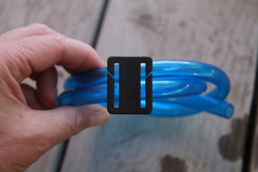hydration bladder - a look at the unique tube clips used on the platypus big zip evo.