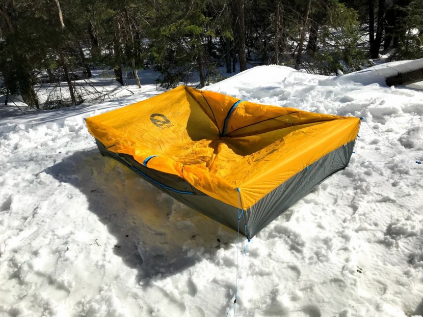 nemo rocket - getting maximum volume from this tent requires really solid tension...