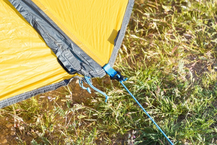 nemo hornet elite - cord locks on each guy line make adjusting and re-tensioning this...