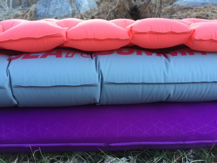 sea to summit ether light xt insulated for women - three of the sea to summit mats we&#039;ve tested. from bottom to top:...