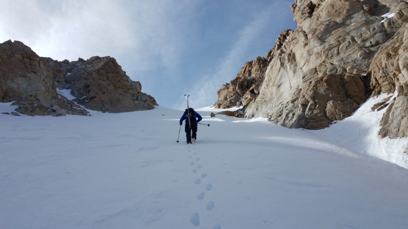 arc'teryx gamma hoody - booting up a steep couloir in the eastern sierra is taxing! luckily...