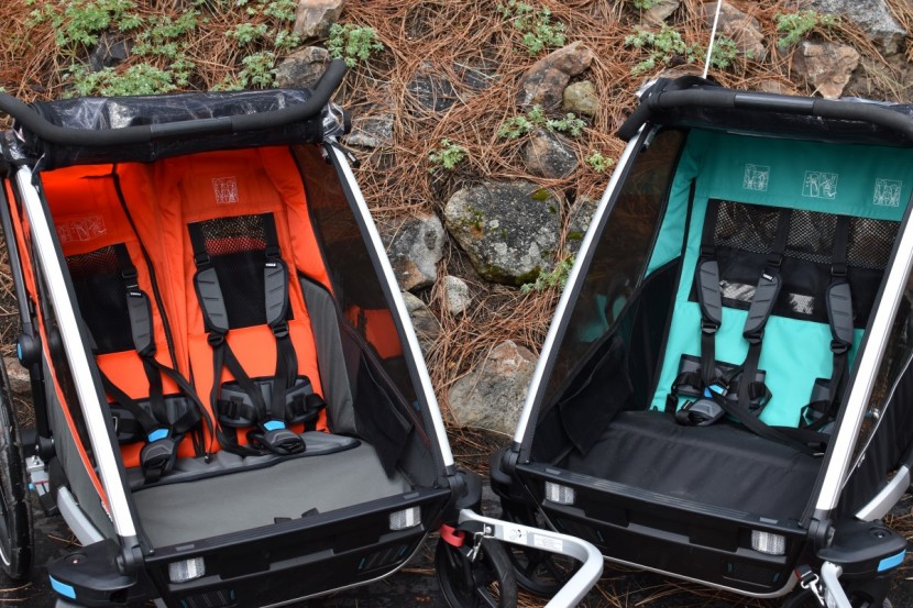 thule chariot lite 2 - the passenger compartments of the chariot cross, left, and the...