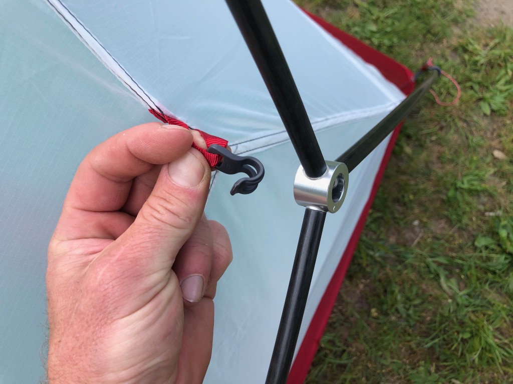 4 season tent - pole clips are much faster and easier to set up than sleeves.