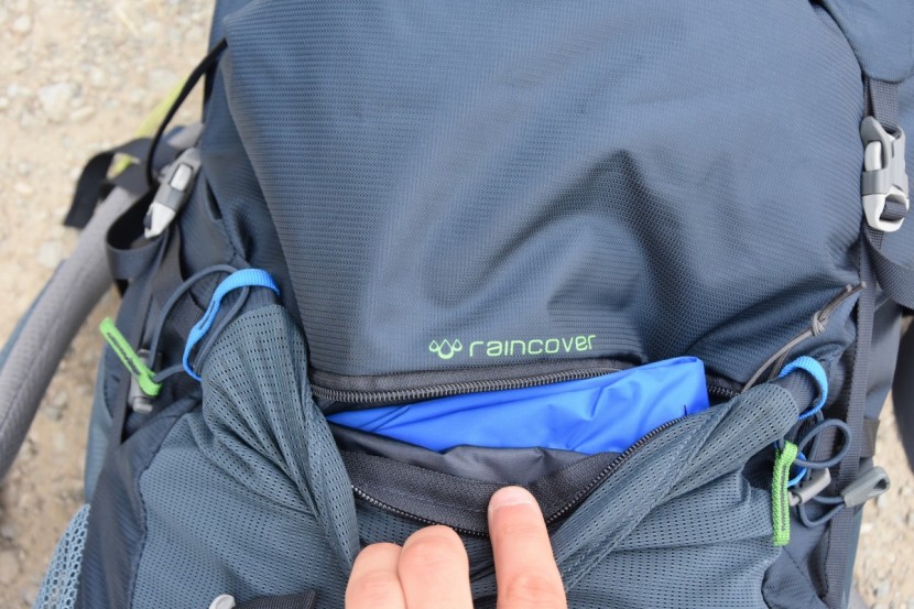 included pack covers fit into designated pockets.