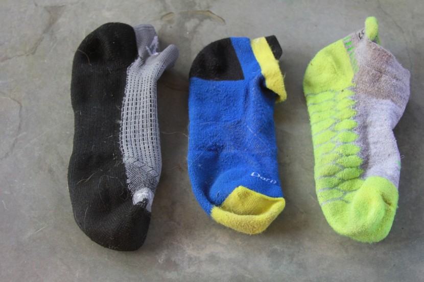 running socks - pictured here are size medium for men. as you can see, there is...