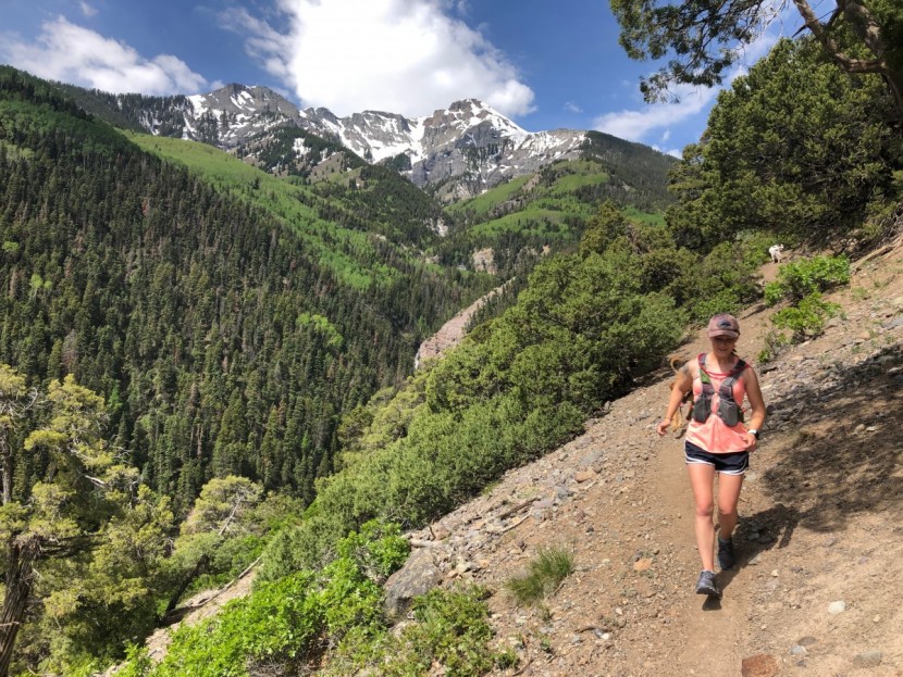 swiftwick aspire zero - jo runs it out on a hot morning in the san juan mountains with the...