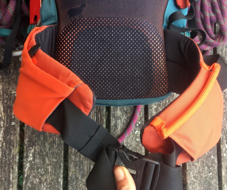 ortovox peak light 32l - the hip belt can be trimmed of its padding for fast-and-light...