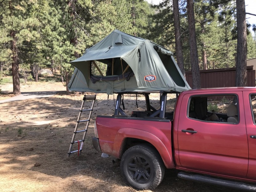 we modified the tepui kukenham to fold out off the back of the truck...