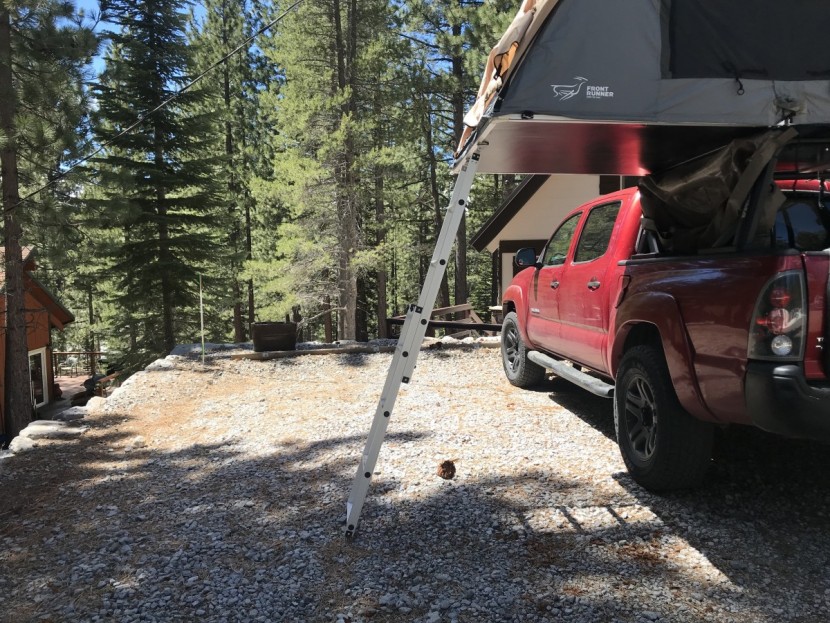 after modifying the ladder it was at an angle that was safe to use...