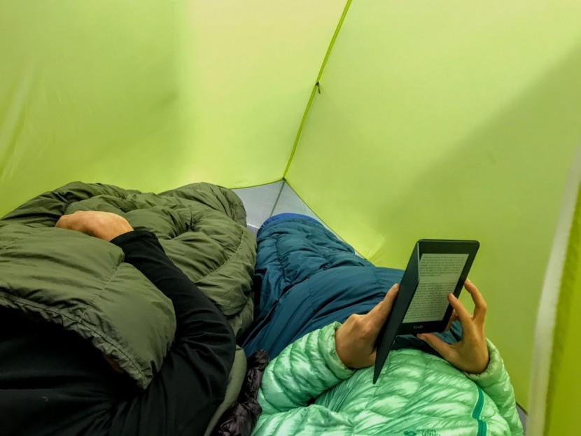 big agnes fly creek hv 2 carbon - with two sleepers, there really is no wiggle room inside this tent.