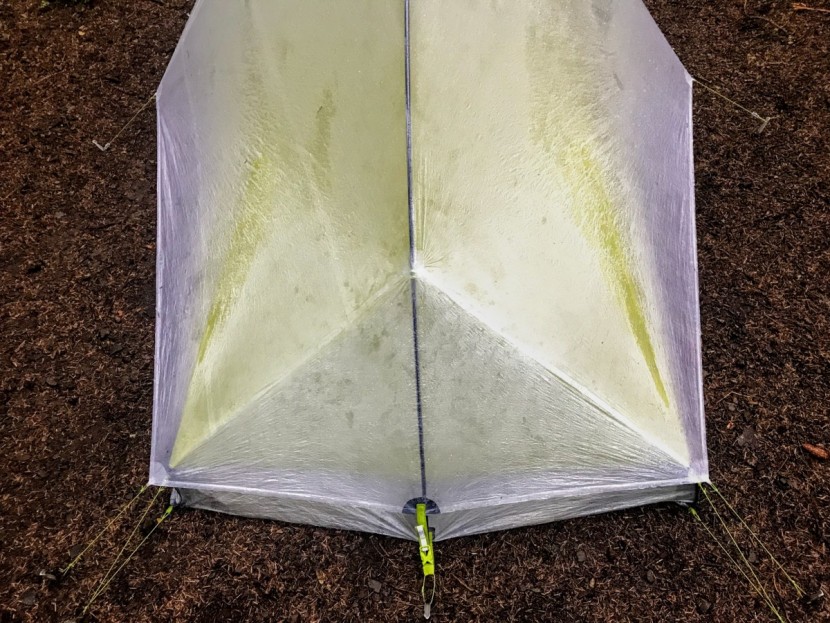 big agnes fly creek hv 2 carbon - the darker green patches (especially visible on the right) are the...