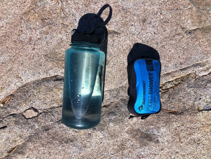 camping shower - less than 6 inches long, the sea to summit weighs less than 5 ounces.