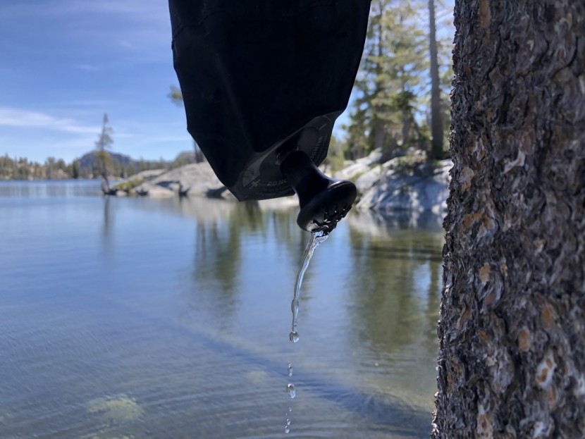 sea to summit pocket shower - by the end of your shower, it&#039;s down to a trickle.