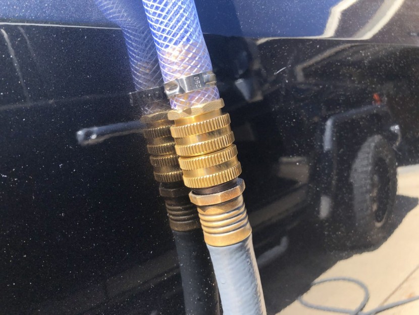 yakima roadshower - with the included hose adapter, refilling your road shower at home...