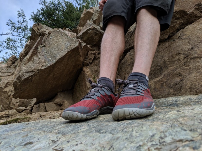 merrell trail glove 5 - a solid toe rand protects your toes from bashing on rocks, and a tpu...