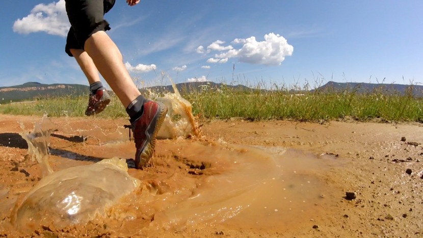 merrell trail glove 5 - the widely spaced lugs on the outsole easily shed mud and water. and...