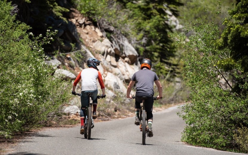 downhill helmet - helmets like these should never be worn on a motorized bike.